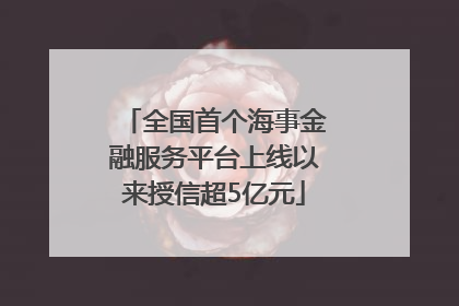 全国首个海事金融服务平台上线以来授信超5亿元
