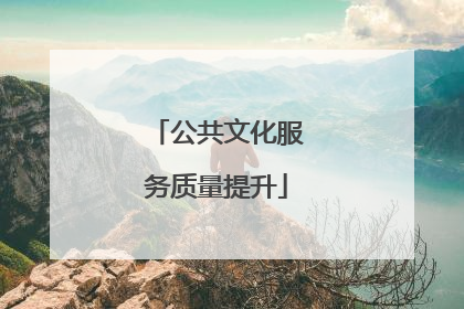 公共文化服务质量提升