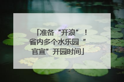 准备“开浪”！省内多个水乐园“官宣”开园时间