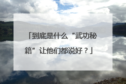 到底是什么“武功秘籍”让他们都说好？