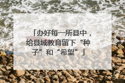 办好每一所县中，给县域教育留下“种子”和“希望”