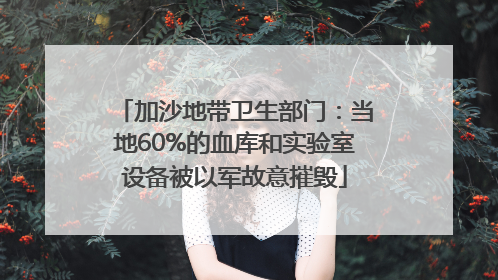 加沙地带卫生部门：当地60%的血库和实验室设备被以军故意摧毁