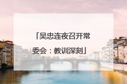 吴忠连夜召开常委会：教训深刻