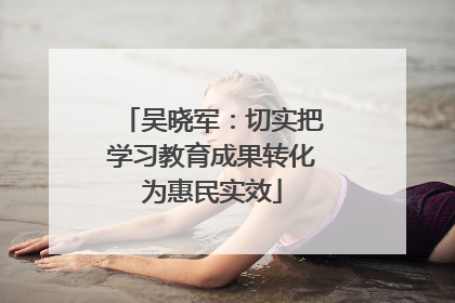 吴晓军：切实把学习教育成果转化为惠民实效
