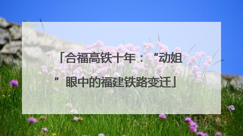 合福高铁十年：“动姐”眼中的福建铁路变迁