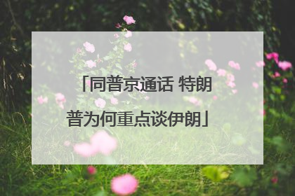 同普京通话 特朗普为何重点谈伊朗