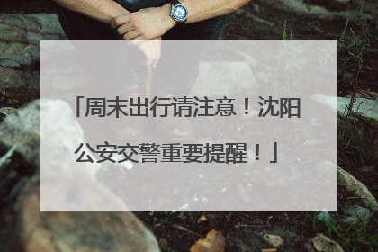 周末出行请注意！沈阳公安交警重要提醒！