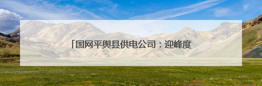 国网平舆县供电公司：迎峰度夏保供电  数智赋能守清凉