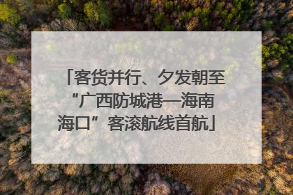 客货并行、夕发朝至 “广西防城港—海南海口”客滚航线首航