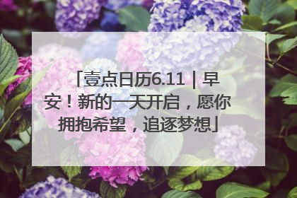 壹点日历6.11｜早安！新的一天开启，愿你拥抱希望，追逐梦想