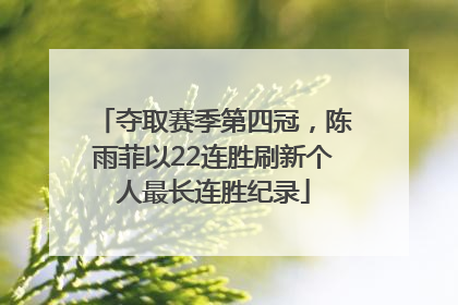夺取赛季第四冠，陈雨菲以22连胜刷新个人最长连胜纪录