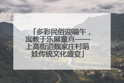 多彩民俗迎端午，寓教于乐展童真——上高街道魏家庄村萌娃传统文化盛宴