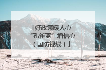 好政策暖人心 “孔雀蓝”增信心（国防视线）