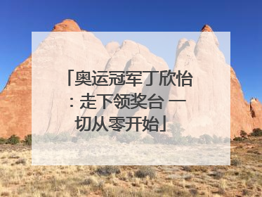 奥运冠军丁欣怡：走下领奖台 一切从零开始