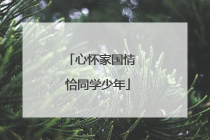 心怀家国情 恰同学少年