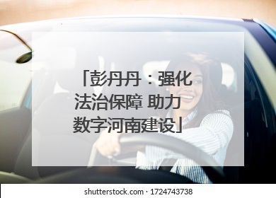 彭丹丹：强化法治保障 助力数字河南建设
