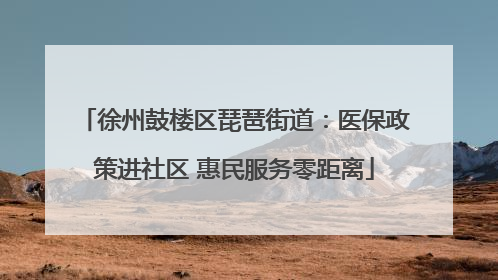 徐州鼓楼区琵琶街道：医保政策进社区 惠民服务零距离