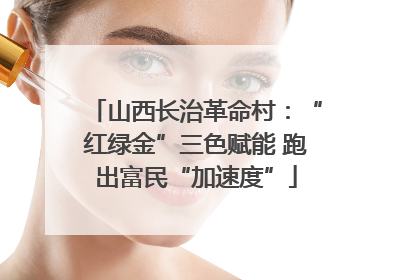 山西长治革命村：“红绿金”三色赋能 跑出富民“加速度”