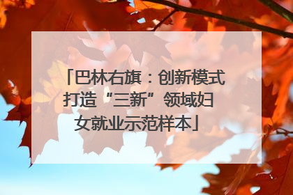 巴林右旗：创新模式 打造“三新”领域妇女就业示范样本