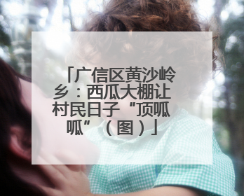 广信区黄沙岭乡：西瓜大棚让村民日子“顶呱呱”（图）