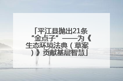 平江县抛出21条“金点子”——为《生态环境法典（草案）》贡献基层智慧