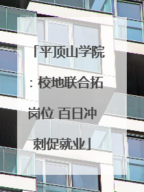 平顶山学院：校地联合拓岗位 百日冲刺促就业