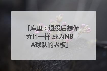 库里：退役后想像乔丹一样 成为NBA球队的老板