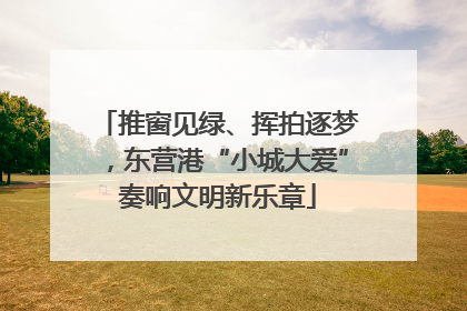 推窗见绿、挥拍逐梦，东营港“小城大爱”奏响文明新乐章