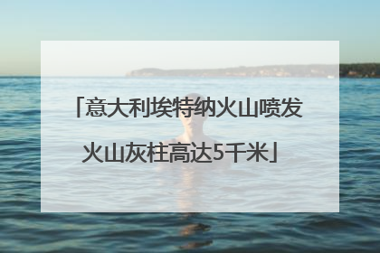 意大利埃特纳火山喷发 火山灰柱高达5千米