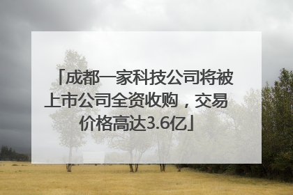 成都一家科技公司将被上市公司全资收购，交易价格高达3.6亿