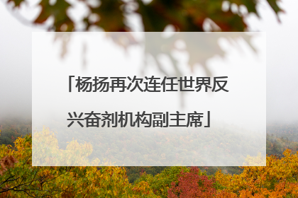 杨扬再次连任世界反兴奋剂机构副主席