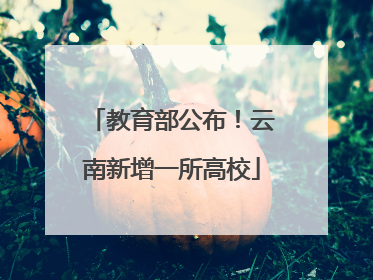 教育部公布！云南新增一所高校