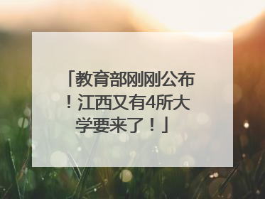 教育部刚刚公布！江西又有4所大学要来了！