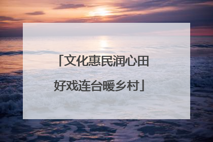 文化惠民润心田 好戏连台暖乡村