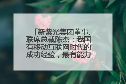 新紫光集团董事、联席总裁陈杰：我国有移动互联网时代的成功经验，最有能力做好AI应用创新