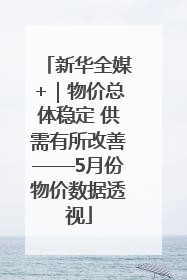 新华全媒+｜物价总体稳定 供需有所改善——5月份物价数据透视