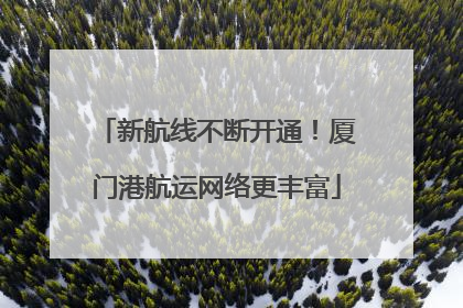 新航线不断开通！厦门港航运网络更丰富