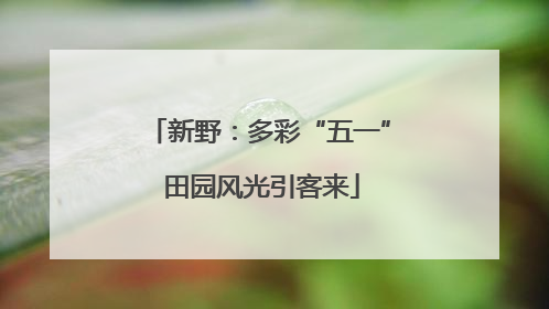 新野：多彩“五一” 田园风光引客来