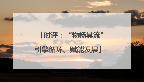 时评：“物畅其流”引擎循环、赋能发展