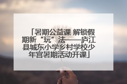 暑期公益课 解锁假期新“玩”法——庐江县城东小学乡村学校少年宫暑期活动开课