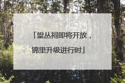 望丛祠即将开放，锦里升级进行时