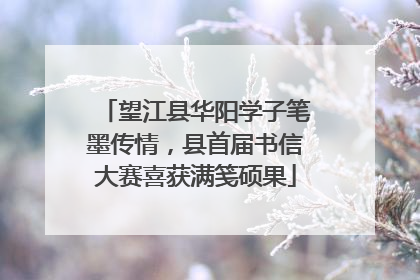 望江县华阳学子笔墨传情，县首届书信大赛喜获满笺硕果