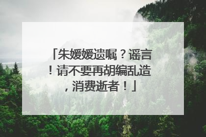 朱媛媛遗嘱？谣言！请不要再胡编乱造，消费逝者！