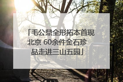 毛公鼎全形拓本首现北京 60余件金石珍品走进三山五园