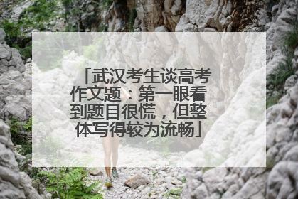 武汉考生谈高考作文题：第一眼看到题目很慌，但整体写得较为流畅