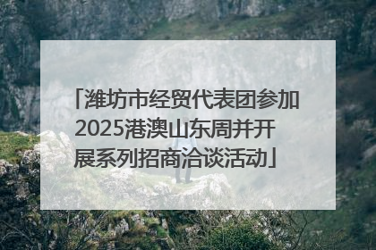 潍坊市经贸代表团参加2025港澳山东周并开展系列招商洽谈活动