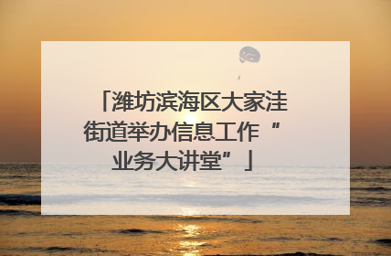 潍坊滨海区大家洼街道举办信息工作“业务大讲堂”