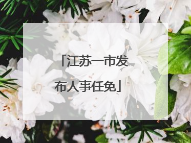 江苏一市发布人事任免