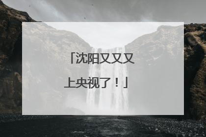沈阳又又又上央视了！