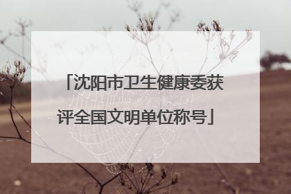 沈阳市卫生健康委获评全国文明单位称号
